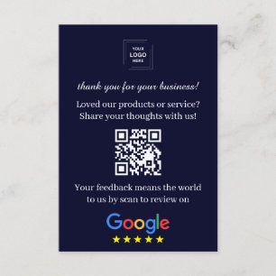 Google Review QR-Feedback-Geschäft Einsteckkarte Begleitkarte