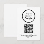 Google Review QR | Geschäftsfeedback-Link Begleitkarte (Vorne/Hinten)