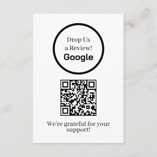 Google Review QR | Geschäftsfeedback-Link Begleitkarte (Vorderseite)