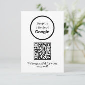 Google Review QR | Geschäftsfeedback-Link Begleitkarte (Stehend Vorderseite)