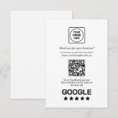Google Review QR | Geschäftsfeedback-Link Begleitkarte (Vorne/Hinten)