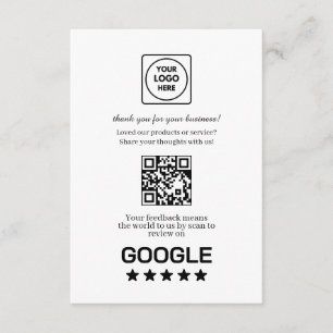 Google Review QR Geschäftsfeedback-Link Begleitkarte