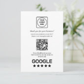 Google Review QR | Geschäftsfeedback-Link Begleitkarte (Stehend Vorderseite)