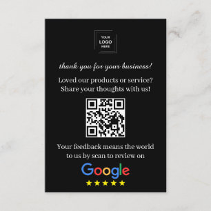 Google Review QR Kundenfeedback Einsteckkarte Begleitkarte