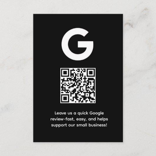 Google Review QR | Link für Geschäftsbewertungen Begleitkarte (Vorderseite)