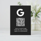 Google Review QR | Link für Geschäftsbewertungen Begleitkarte (Stehend Vorderseite)