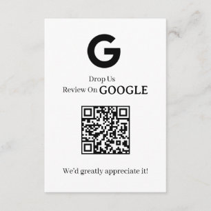 Google Review QR Link für Geschäftsbewertungen Begleitkarte