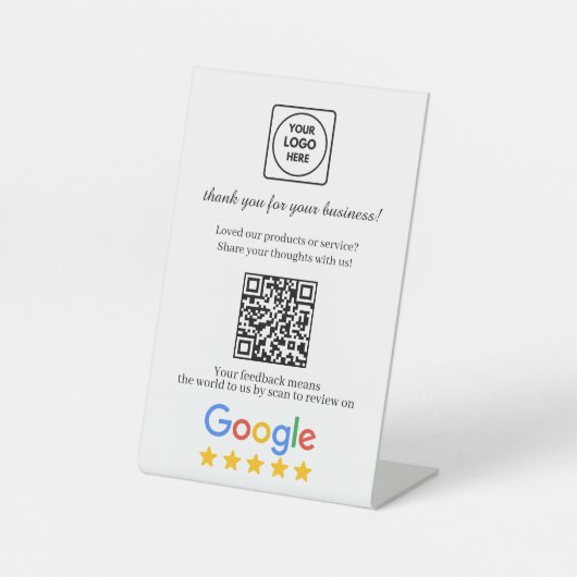 Google Review QR Link Modern Display Sockelschild (Vorderseite)
