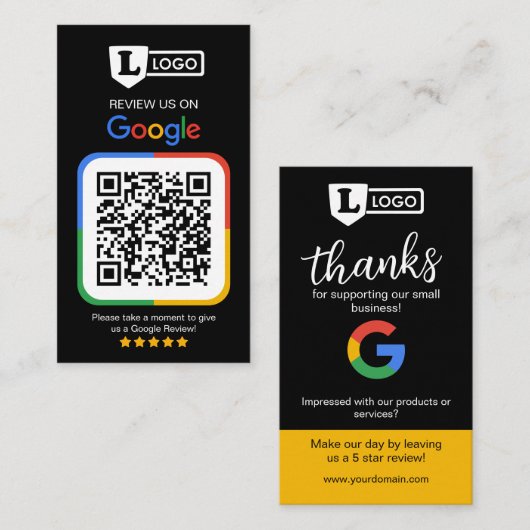 Google Review Request Card mit Logo Card Visitenkarte (Vorne/Hinten)