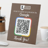Google Review Request Card mit Logo und QR Code Sockelschild (In Situ)