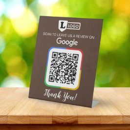 Google Review Request Card mit Logo und QR Code Sockelschild