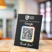 Google Review Request Card mit Logo und QR Code Sockelschild