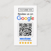 Google Review Request Card mit Logo und QR Code Visitenkarte (Vorderseite)