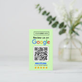 Google Review Request Card mit Logo und QR Code Visitenkarte (Stehend Vorderseite)