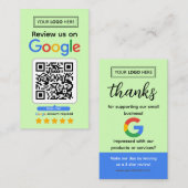 Google Review Request Card mit Logo und QR Code Visitenkarte (Vorne/Hinten)