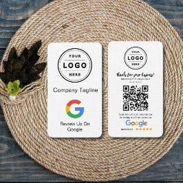 Google Review Request Card mit Logo und QR Code Visitenkarte