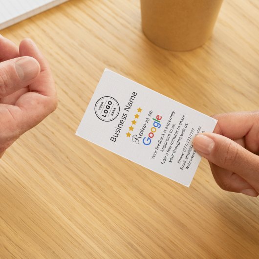 Google Review Request Card mit QR-Code Visitenkarte