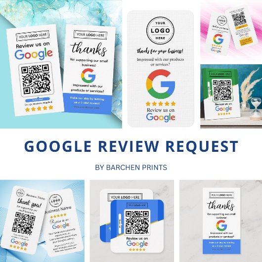Google Review Request Card mit QR-Code Visitenkarte