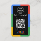 Google Review Request Card  with Logo and QR Code Visitenkarte (Vorderseite)