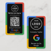 Google Review Request Card  with Logo and QR Code Visitenkarte (Vorne/Hinten)