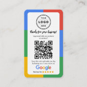 Google Review Request Card  with Logo and QR Code Visitenkarte (Vorderseite)