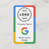 Google Review Request Card  with Logo and QR Code Visitenkarte (Rückseite)