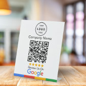 Google Review Request with Logo Pedestal Sign Sockelschild