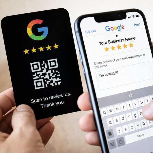 Google Review Schwarzes Minimalistisches QR-Code-G