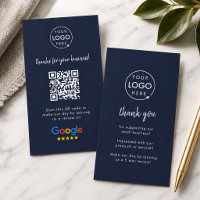 Google Review uns Business Danke QR Code Navy