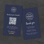 Google Review uns Business Danke QR Code Navy Visitenkarte