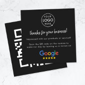 Google Review us Black Business Vielen Dank QR Cod Quadratische Visitenkarte