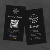 Google Review us Black Business Vielen Dank QR Cod Visitenkarte