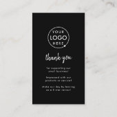 Google Review us Black Business Vielen Dank QR Cod Visitenkarte (Rückseite)