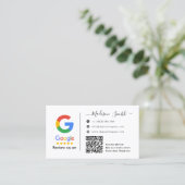 Google Review With QR Code Link Business Card Visitenkarte (Stehend Vorderseite)