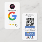 Google Review With QR Code Link Business Card Visitenkarte (Vorne/Hinten)
