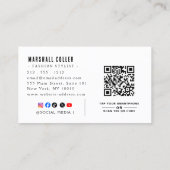 Google Review With QR Code Link Business Card Visitenkarte (Rückseite)