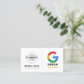 Google Review With QR Code Link Business Card Visitenkarte (Stehend Vorderseite)