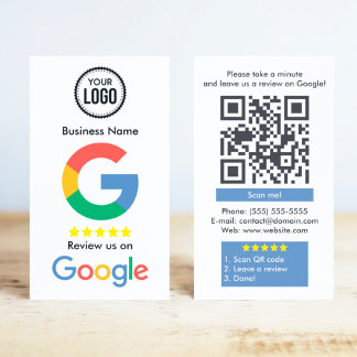 Google Review With QR Code Link Visitenkarte