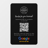 Google Reviews Business Review Link QR Code Black Fensteraufkleber (Blatt)
