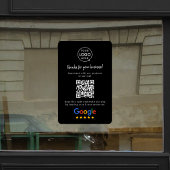 Google Reviews Business Review Link QR Code Black Fensteraufkleber