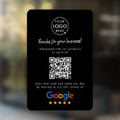 Google Reviews Business Review Link QR Code Black Fensteraufkleber