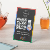 Google Reviews Business Review Link QR Code Black Sockelschild (In SItu)