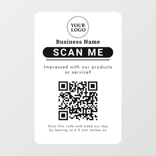 Google Reviews Business Review Link QR Code Fensteraufkleber (Blatt)