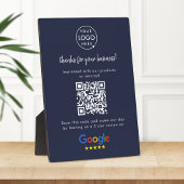 Google Reviews Business Review Link QR Code Navy Fotoplatte