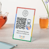 Google Reviews Business Review Link QR Code Sockelschild (In SItu)