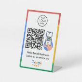 Google Reviews Business Review Link QR Code Sockelschild (Vorderseite)