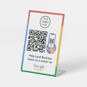 Google Reviews Business Review Link QR Code Sockelschild