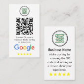 Google Reviews | Business Review Link QR Code Visitenkarte (Vorne/Hinten)