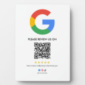 Google Reviews Easel Sign | QR Code Display Plaque Fotoplatte (Vorderseite)