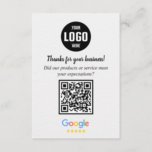 Google Reviews QR Code Business Enclosure Card Begleitkarte (Vorderseite)